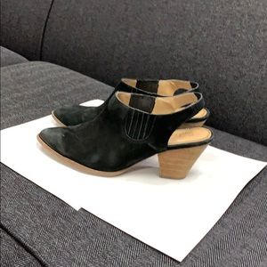 Mules black suede size 7 1/2